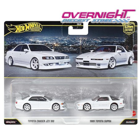 Hot Wheels Premium Pack 2 Toyota Chaser JZX100 y Supra Mk3 Escala 1/64 JHW57