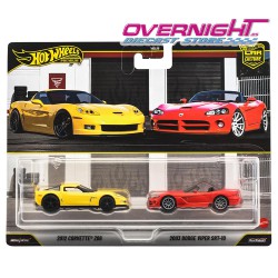 Hot Wheels Premium Pack 2 Dodge Viper SRT-10 y Corvette Z06 Escala 1/64 JHW54
