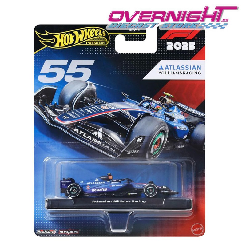 Hot Wheels Premium Formula 1 2025 Atlassian Williams Racing Carlos Sainz n55 Escala 1/64 JKD85