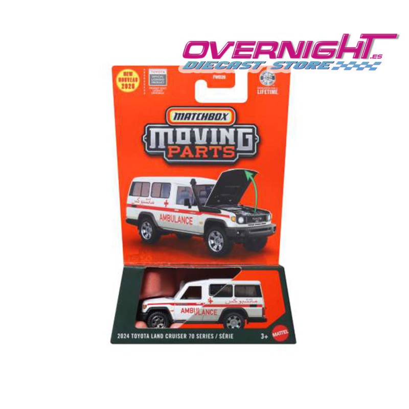 Matchbox 2024 Toyota Land Cruiser 70 Series blanco y rojo Escala 1/64 JHV35