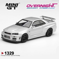 - PREORDER - Mini GT Nissan Skyline GT-R (R34) Z-Tune Silver Metallic 1999 - Escala 1/64 MGT01329-L