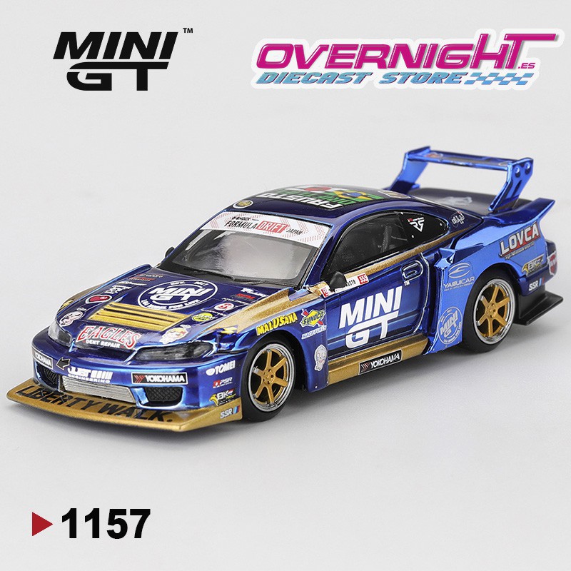 Mini GT Nissan Silvia S15 Lb-Super Silhouette N555 Team Liberty Walk Formula Drift 2025 Escala 1/64 MGT01157-R