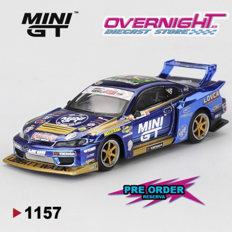 Mini GT Nissan Silvia S15 Lb-Super Silhouette N555 Team Liberty Walk Formula Drift 2025 Escala 1/64 MGT01157-R