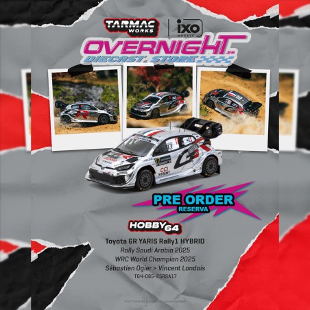 - PREORDER - Tarmac Works Toyota Yaris Gr Rally1 Hybrid Sébastien Ogier Rally Saudi Arabia 2025  - Escala 1/64 T64-085-25RSA17