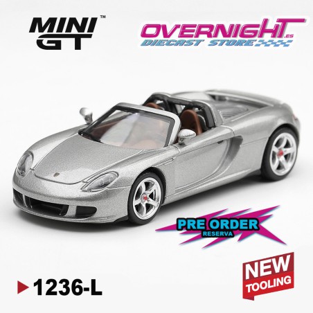 - PREORDER - Mini GT Porsche Carrera Gt Silver Metallic 2006 - Escala 1/64 - MGT01236-L