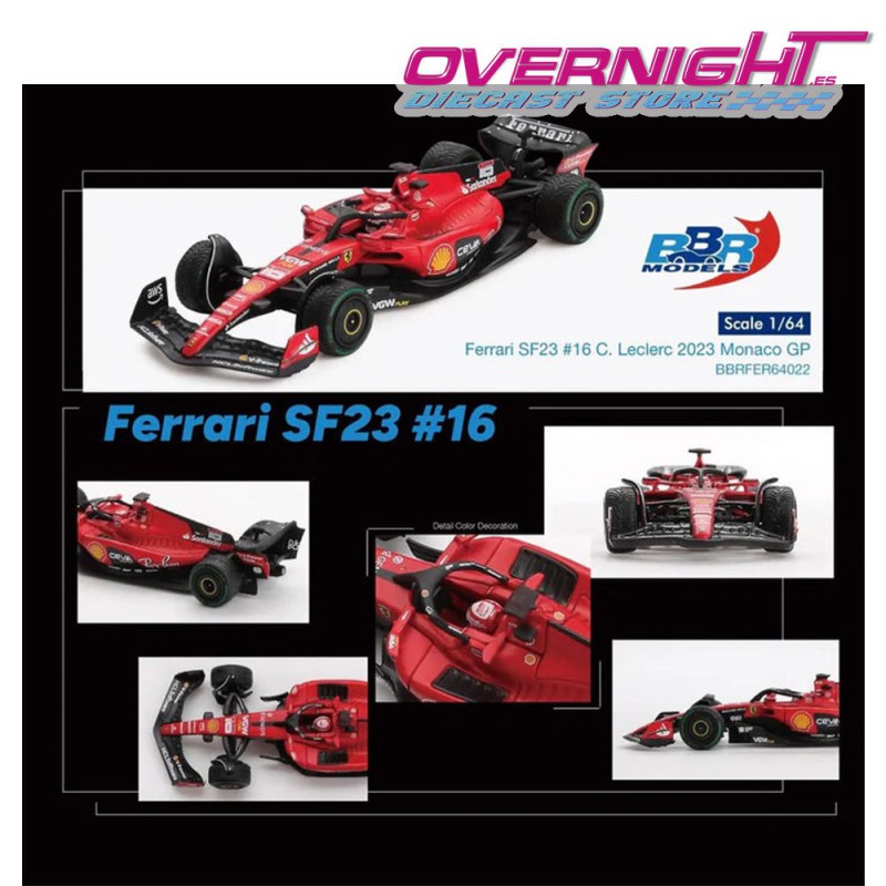 BBR 2023 Ferrari Sf23 n16 C. Leclerc Monaco GP - Escala 1/64 BBRFER64022