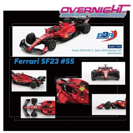 BBR 2023 Ferrari Sf23 n55 C. Sainz Monaco GP - Escala 1/64 BBRFER64023