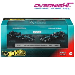 Hot Wheels Premium Formula 1 2025 Mercedes pack de 2 n63 Antonelli y n12 Russell Escala 1/64 JMM93