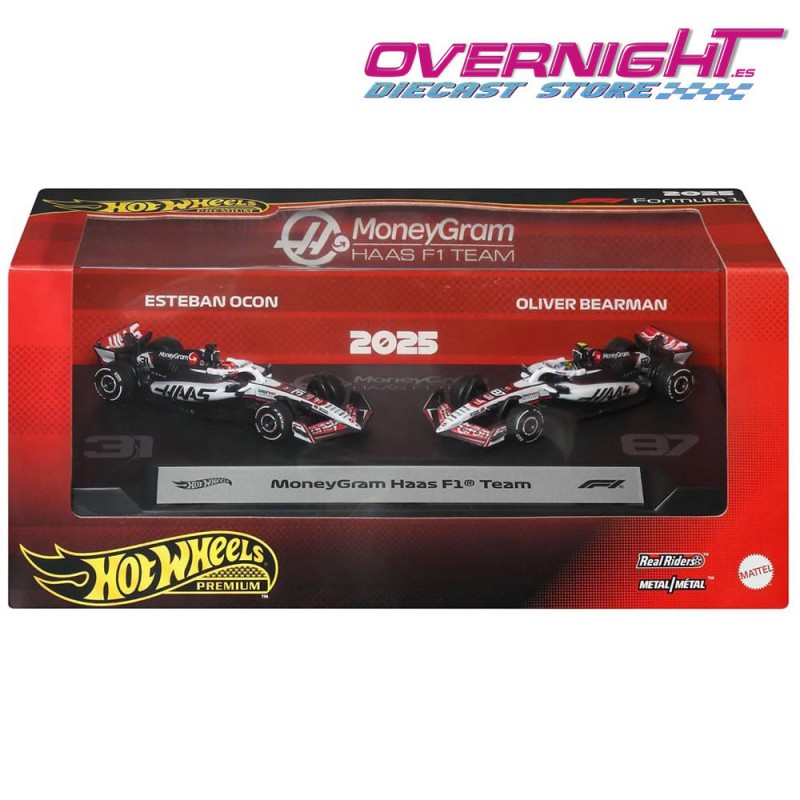 Hot Wheels Premium Formula 1 2025 Haas n31 Ocon y n87 Bearman Escala 1/64 JMM97