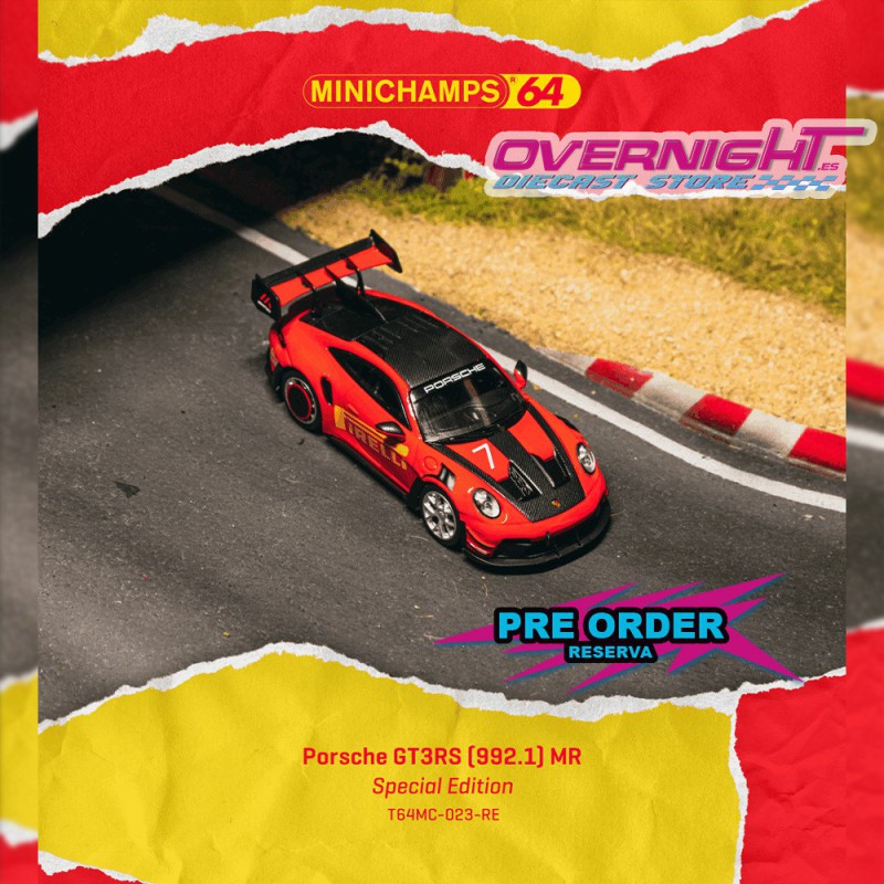 - PREORDER - Tarmac Works Porsche GT3RS (992.1) Manthey Racing Red 2025 - Escala 1/64 T64MC-023-RE