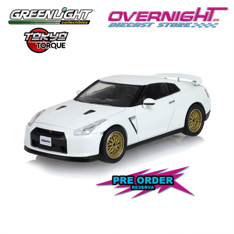 - PREORDER - Greenlight Nissan GTR R35 Pearl White With Customs Wheels 2024 - Serie 10 Tokyo Torque - Escala 1/64 235110-D