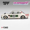 - PREORDER - Mini GT Nissan Skyline GT-R (KPGC10) LB-Works Hakosuka White-Green 1971 - Escala 1/64 - MGT01343-R