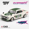 - PREORDER - Mini GT Nissan Skyline GT-R (KPGC10) LB-Works Hakosuka White-Green 1971 - Escala 1/64 - MGT01343-R