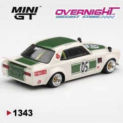 - PREORDER - Mini GT Nissan Skyline GT-R (KPGC10) LB-Works Hakosuka White-Green 1971 - Escala 1/64 - MGT01343-R
