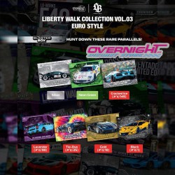 -PREORDER - Tarmac Works Tarmac Cards Liberty Walk Collection Vol.03 Euro Style Blaster Box - Caja - TC-LBC-B03