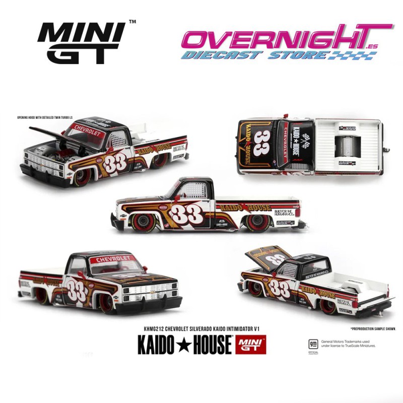 Mini GT Kaido House Chevrolet Silverado Kaido Intimidator V1 1980 Escala 1/64 KHMG212