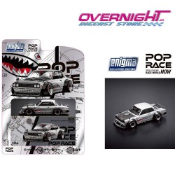 Pop Race Enigma Exclusive Nissan Skyline GT-R V8 Drift Hakosuka Metallic Silver Escala 1/64 PRE005