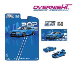 Pop Race Enigma Exclusive Nissan Skyline R32, Bayside Blue Escala 1/64 PRE009