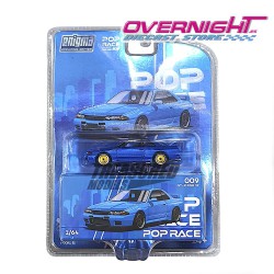Pop Race Enigma Exclusive Nissan Skyline R32, Bayside Blue Escala 1/64 PRE009