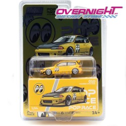 Pop Race Enigma Exclusive Pandem Civic EG6 v1.5 MOONEYES amarillo Escala 1/64 PRE010
