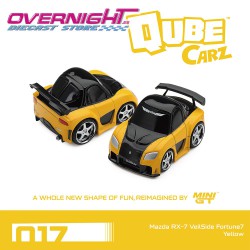 - PREORDER - Mini GT Qube Carz Mazda Rx-7 (Fd) Veilside Fortune7 Yellow 1995 n17 Blister QZ01003-BL