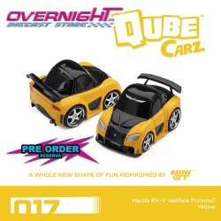 - PREORDER - Mini GT Qube Carz Mazda Rx-7 (Fd) Veilside Fortune7 Yellow 1995 n17 Blister QZ01003-BL