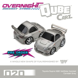 - PREORDER - Mini GT Qube Carz Toyota Supra Mk4 (A80) Veilside Combat Grey 1994 n20 Blister QZ00901-BL