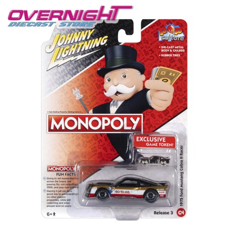 Johnny Lightning Monopoly Ford Mustang Cobra II Racer (Go To Jail)