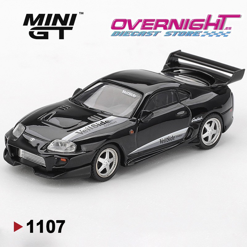 Mini GT Toyota Supra Mk4 (A80) Veilside Combat V-II Black 2011 Escala 1/64 MGT01107-L