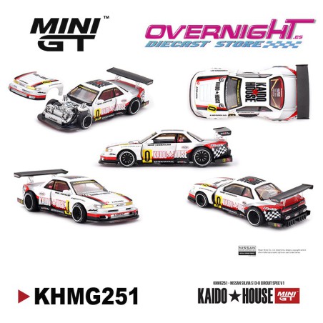 Mini GT Kaido House Nissan Silvia S13-R Circuit Spec V1 1991 Escala 1/64 KHMG251